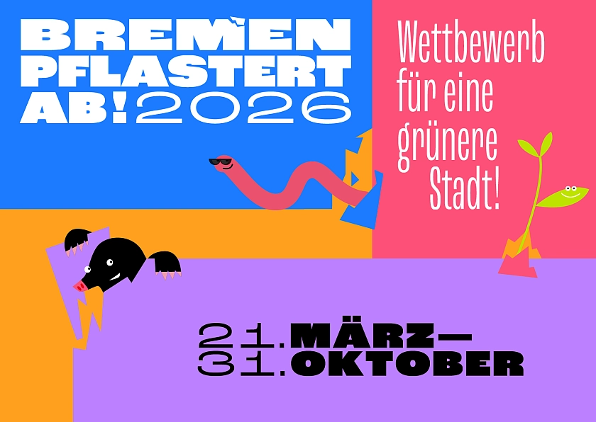 Postkarte zum Wettbewerb Bremen pflastert ab