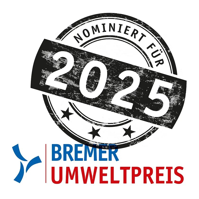 Stempellogo der für den Bremer Umweltpreis nominierten Unternehmen