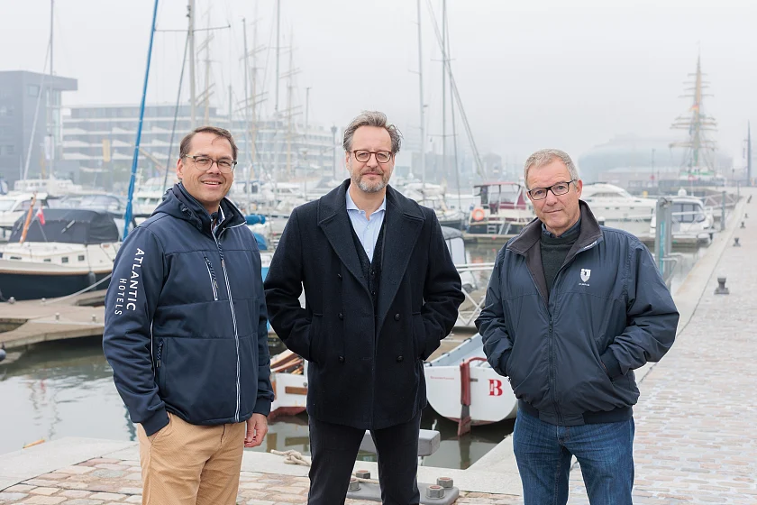 Gruppenbild mit Tim Oberdieck, Christian von Rumohr und Rüdiger Magowsky.