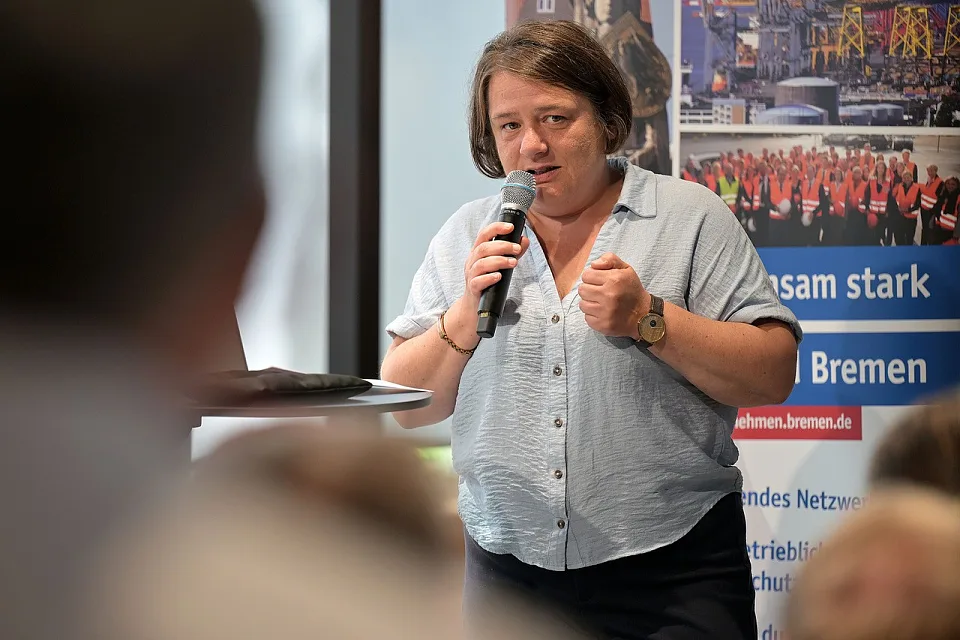 Umweltsenatorin Dr. Henrike M&uuml;ller begr&uuml;&szlig;te die rund 100 G&auml;ste des Partnertreffens.
