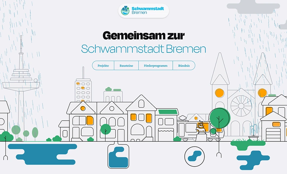 Screenshot der Website Schwammstadt Bremen