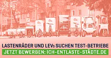 Bild mit Lastenrädern und Projekt-Website 