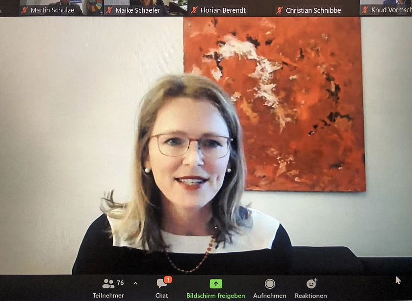 Foto von Dr. Diana Wehlau bei der Online-Veranstaltung