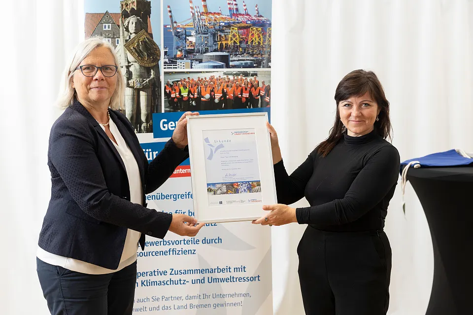 Aufnahme der etage&deg; Tanz und Bewegung UG in die Bremer Umweltpartnerschaft