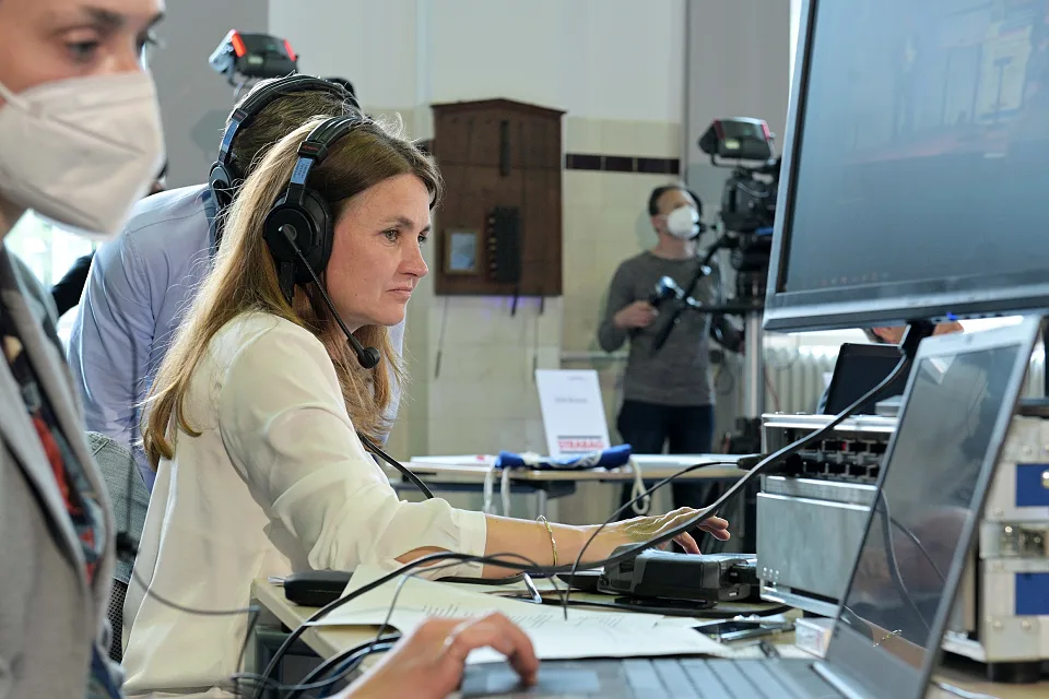 Das Technik-Team bei der Arbeit